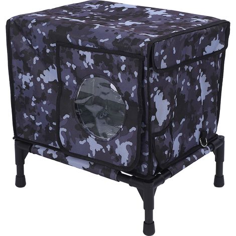 Niche extérieure chauffée pour chat avec minuterie, camouflage, résistante aux intempéries, pliable et isolée, abri d'hiver pour chat, prise UE 220 V (1/5)