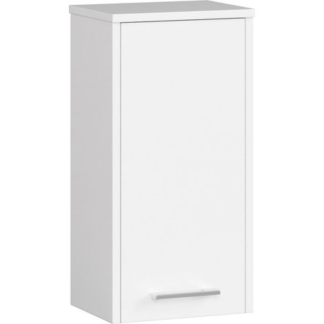 Hängender Badezimmerschrank AKORD FIN Weiß 30 cm Tür 2 Ebenen B30 x H60 x T22,5 cm (1/5)