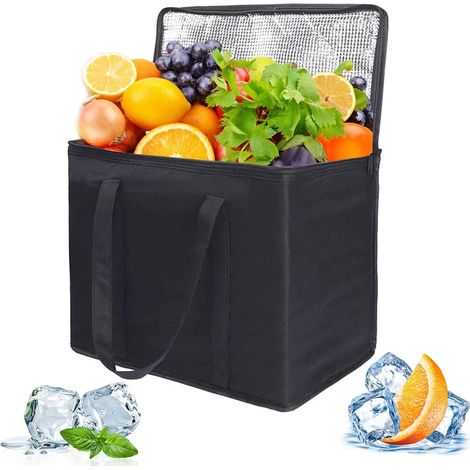 Sac isotherme pliable de 35 litres, grand sac de pique-nique, sac isotherme robuste, glacière portable, sac à lunch, idéal pour les pique-niques, le bureau, le travail et les voyages. (1/5)