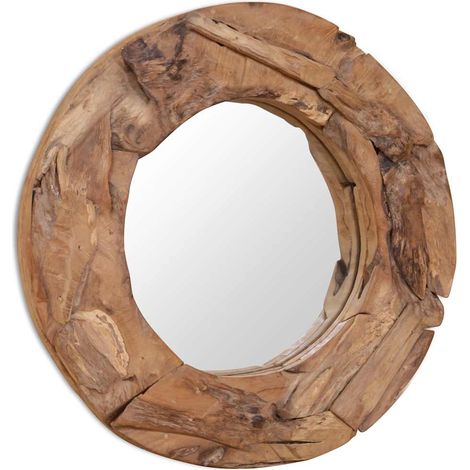 Maison Exclusive - Specchio Decorativo in Legno di Teak 60 cm Rotondo (1/5)