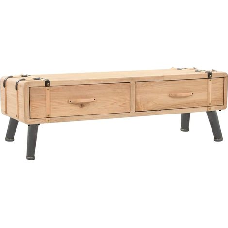 Meuble TV pour Salon - Armoire TV Bois de sapin massif 120 x 33 x 35 cm BV586157 - BonneVie (1/5)