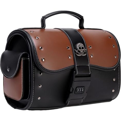 Sacoche de Selle Moto  Sacoche de Rangement Moto  Sacoche étanche et antivol  Style Punk  Cuir  Coutures contrastées  Sacoche à Outils  Camping  Randonnée  Unisexe   Vélo (1/5)