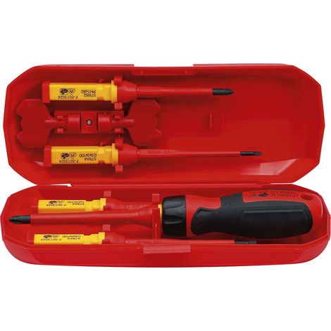 Outil de l électricien BGS Technic VDE rouge jaune acier (1/10)