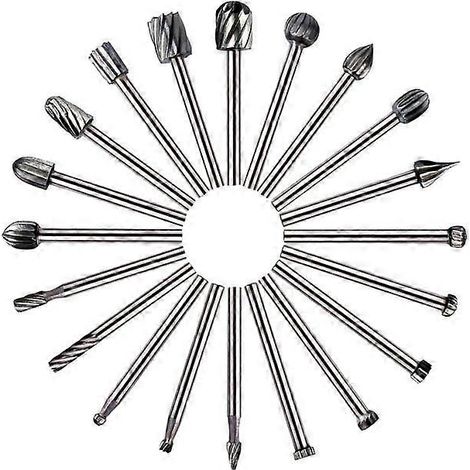 Carving Bits Wood Engraving Router Bit with 1/8"(3mm) Shank, 20Pcs HSS Different Burr Set to Meet Your Different Needs, (1/5)