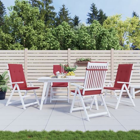 Lot de 4 Coussins de chaise de jardin à Dossier,Coussins de Chaise Dossier Siège Confortables bordeaux -AD43856 (1/5)