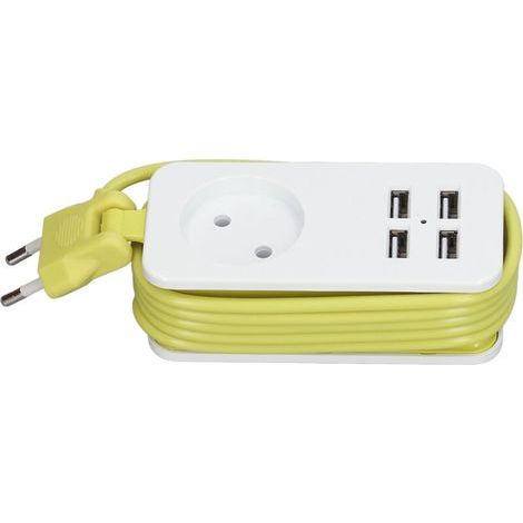 1200-W-10-A-Steckdosenleiste, feuerfester Adapter mit 4 USB-Anschlüssen für Smartphones und Tablets (1/5)