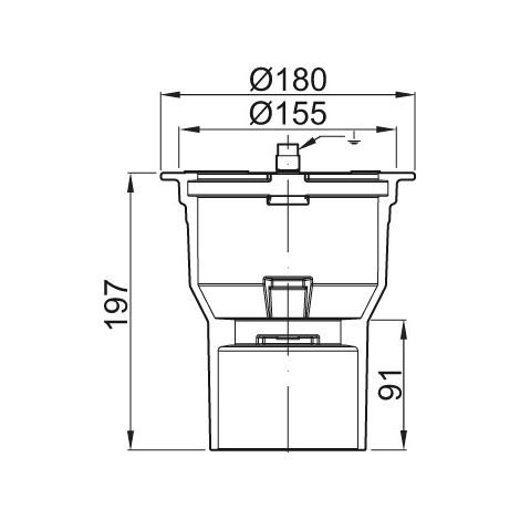 ACO Bodenablauf Passavant DN100/ 90 Grad/ 2,0l/s/Halter./epoxiert, 5569.60.20