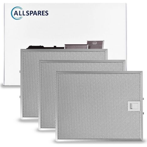 Filtro metálico AllSpares (3x) para campanas extractoras compatibles con Bosch Siemens Neff 00353110/353110 (310x250x8mm) (1/5)