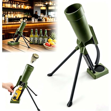 Mörser-Flaschenöffner, 51-mm-Bierflaschenöffner, lustiger Bierflaschenöffner, freihändig, taktischer Kronkorkenwerfer, 330-ml-Bierflaschenöffner für Zuhause, Urlaub, Bars und Büro. (1/5)