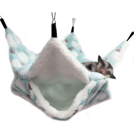 Hamac pour petites cages d'animaux, hamac superposé pour planeurs de sucre, accessoires de couchage pour cages de cochons d'Inde, hamac chaud pour perroquets, furets, écureuils, hamsters et rats (pour (1/5)
