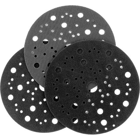Lot de 3 patins de protection 150 mm 70 trous avec fermeture Plateau de protection pour ponceuse excentrique, disque de polissage, disque de ponçage (1/5)