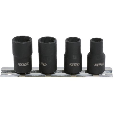3/8" Jeu de douilles spirales à chocs, 4 pcs, 8-13mm