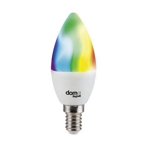 Beghelli LAMPADA LED OLIVA E14 5W RGB + 2700 - 6500K WIFI D (1/3)