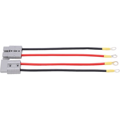 Cable de arranque rápido de 50 A con conector de 10 AWG para coche y autocaravana, resistencia de 600 V, 2 piezas de 25 cm. (1/5)