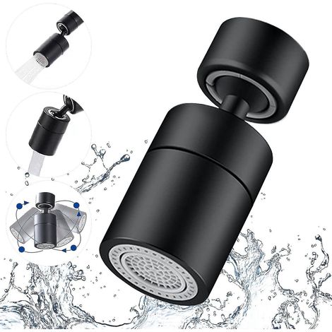 Aérateur de robinet Auspicious-faucet, pivotant à 360°, 2 modes réglables, avec filtre et mousseur pour robinet de cuisine et salle de bain, adaptateur fileté extérieur 24 mm - 2 (1/5)