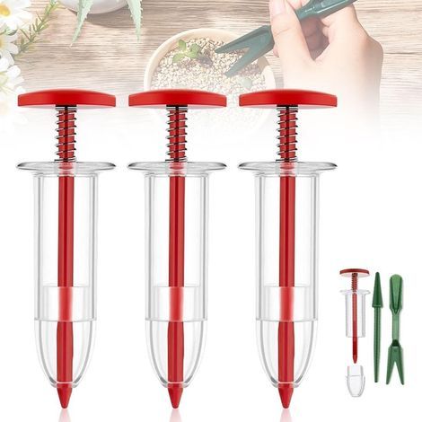 Set aus 6 verbesserten Miniatur-Saatgutspendern, kleinem Säwerkzeug, manuellem Pflanz- und Umpflanzset für Setzlinge, manueller Sämaschine für kleine Samen. (1/5)