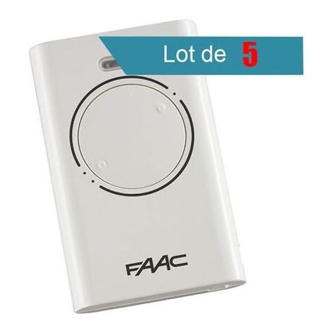 Télécommande FAAC XT2 433 SLH BLANCHE (Lot de 5) (1/2)