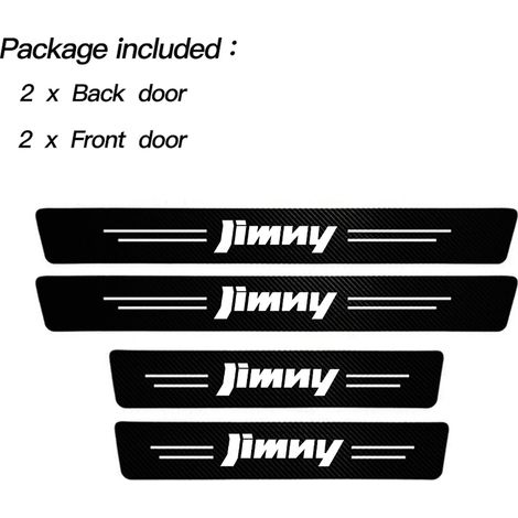(4 pièces) Seuil de porte latéral autocollant en fibre de carbone,protection anti-rayures,imperméable,style Suzuki Jimny (1/3)