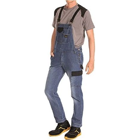 Rica Lewis 5429984 Jimmy Salopette Jeans da Lavoro Multitasche 10 oz DPI Categoria I Zip Frontale colore Denim Chiaro
