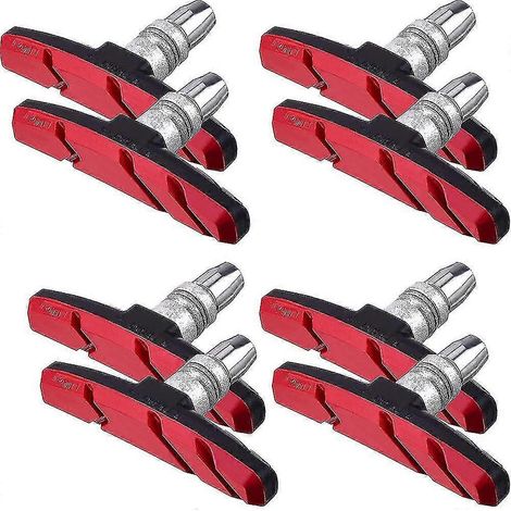 Convient pour les plaquettes de frein de type V (lot de 4), jeu de plaquettes de frein de vélo, 70 mm, rouge. (1/4)