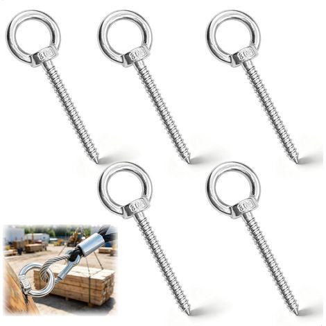 Piton à Œil – M8, Inox 304, Fixation, Balançoire (1/5)