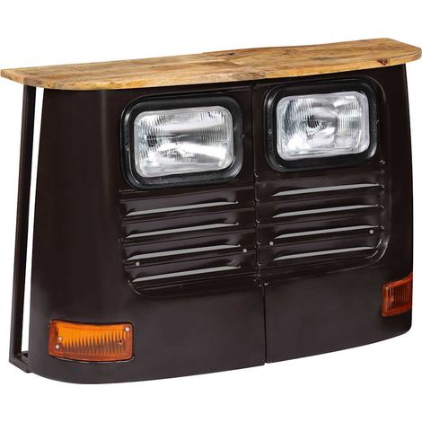 LKW-Sideboard Massivholz Mango Dunkelgrau
