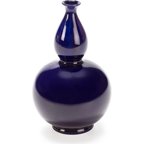 Vase 27x27x45 Céramique Bleu Foncé