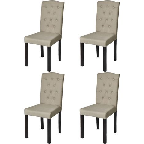 Juego de 4 sillas cocina comedor respaldo acolchado tela pelo de camello CDS021911