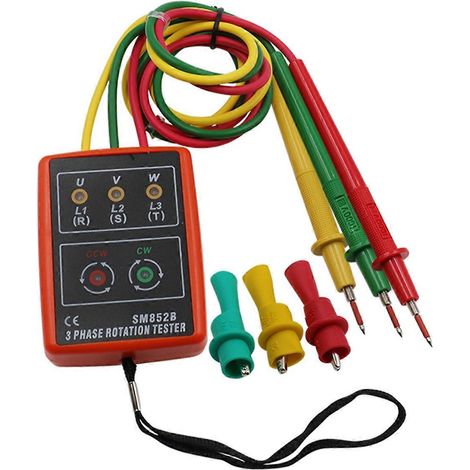 Indicateur de rotation triphasé 60-600 V CA, testeur de séquence de phases (1/5)