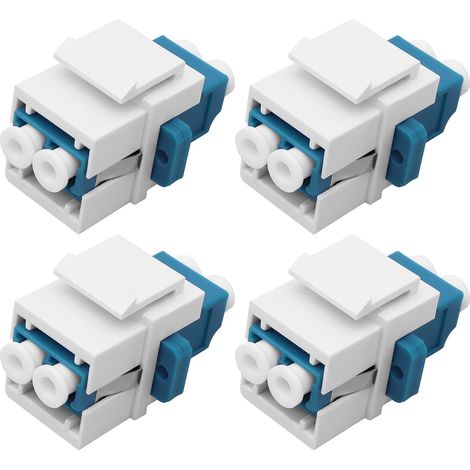 XMSJSIY Keystone LC 4pcs Fiberglass Wall Plate Female to Female Coupler Duplex Multimode Connector Keystone Jack LC Fiber Panel Module Socket Patch Panel Adapter (1/5)