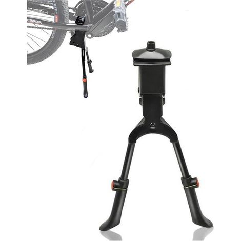 1 Stück Doppelbein Fahrradständer Verstellbarer Aluminium Fahrradständer Fahrradzubehör Für Mountainbikes, Rennräder und Lastenräder Schwarz (Ver (1/5)