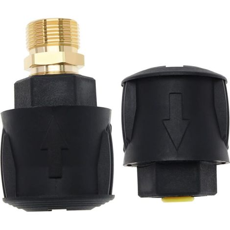 1 jeu de pièces de rechange pour raccord rapide haute pression, compatible avec les flexibles à raccord rapide Kärcher K2-K7, adaptateur de flexible en plastique pour nettoyeur haute pression (1/5)
