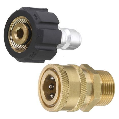 Tools Everyday High Pressure Washer Adapter Set, Quick Connect Kit, 15mm Female M22 Metric Connector to Male M22 Connector, 5000 psi (1/3)