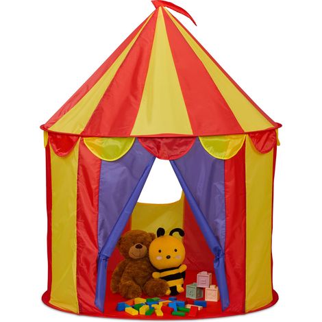 Relaxdays Circus Play Tent, for Children, Indoor, HxD: 125 x 95 cm, Folding, Kids & Toddler Toy, Multicoloured