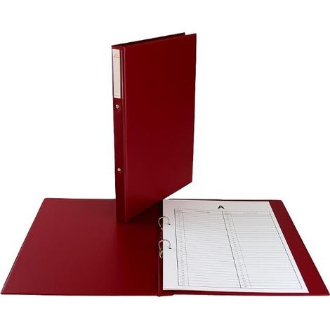 Cartella portadocumenti personale, 2R/3 cm di larghezza, colore bordeaux
