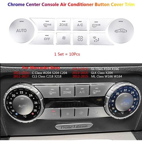 Bouton Climatiseur Console Centrale Trim ABS pour Mercedes C Classe CLS GLK ML W204 W166 C218 - Couvercle de Commande A/C Noir, 1 Pièce, Accessoire Intérieur (1/5)