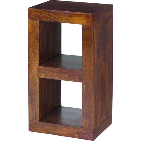 Dakota 2 Hole Display Unit - Mango Wood - L35 x W44 x H81 cm - Dark Finish