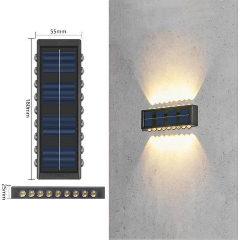 AUTREMENT Gartenlampe - Set von 2 - Solarbetrieben - Wasserdicht IP65 - Warmweißes Licht