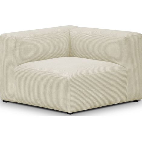 Chauffeuse d'angle à gauche modulable en velours côtelé beige - Modulo (1/5)