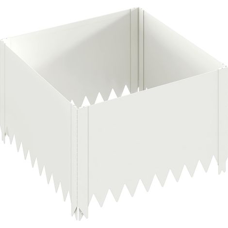 vidaXL Borde de Césped 60 x 60 x 35 cm Acero Blanco (1/2)