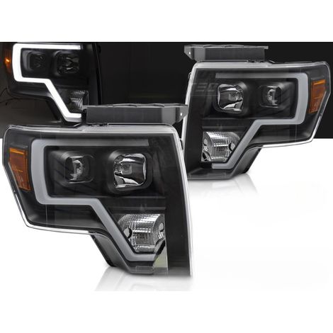 Paire de feux phares Ford F150 MK12 de 2008 a 2014 LTI LED Noir-41387048