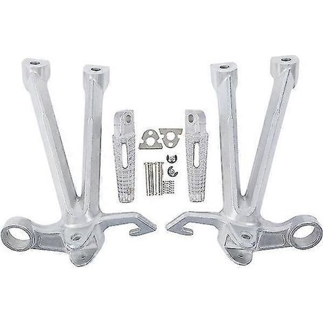 Motorrad-Fußrasten-Set hinten für Suzuki GSX-R 1000 2007-2008 K7 K8 Schwarz-Silber (1/5)