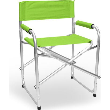 Sedia relax pieghevole Regista in alluminio con rivestimento in textilene verde