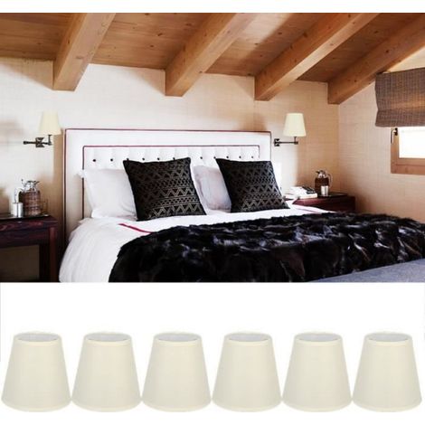 Abat-jour - - Lustre en tissu - Couleur crème - E14 - Design contemporain (1/4)