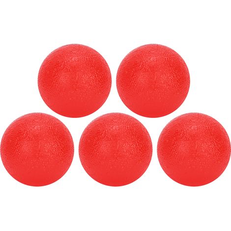 5 pièces Balle de Massage Main Doigt Fitness en Silicone pour Exercice de Force Rouge Dureté 25 (1/5)