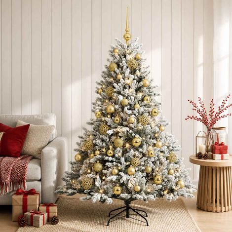 vidaXL Artificial Christmas Tree with Bauble 150 cm 150 LEDs (1/5)