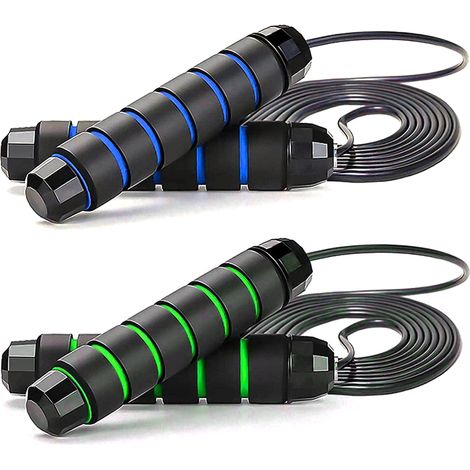Corde à Sauter - Câble en Acier Inoxydable avec Roulements à Billes - Réglable en Longueur - Pour Entraînement Fitness et Cross-Training - 1 Pièce (1/5)