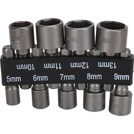 9 Douilles Hexagonales 1/4 Pouce Chrome Vanadium avec Support de Rangement (1/5)