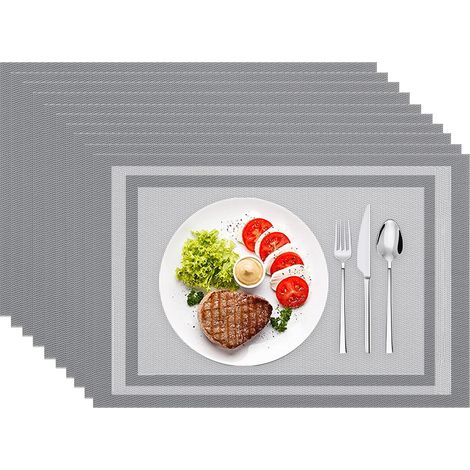 Placemat - PVC - 45 cm x 30 cm - Résistant à la chaleur - Anti-salissure - Lavable - Lot de 10 (1/5)