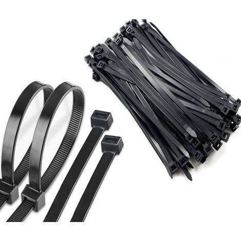 TrAdE Shop Traesio - Set 100 Fascette Plastica Per Cablaggio 8,8 X 550mm Stringi Cavo Nere Etq90530n -